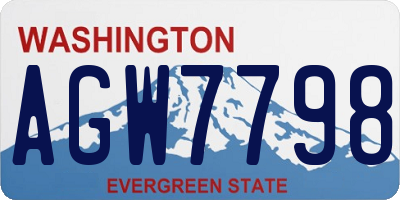 WA license plate AGW7798