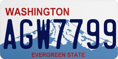 WA license plate AGW7799