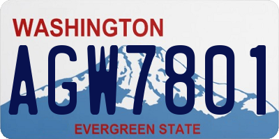 WA license plate AGW7801