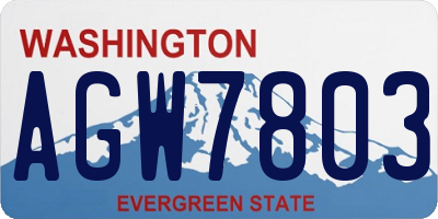 WA license plate AGW7803