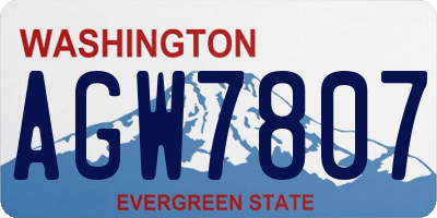 WA license plate AGW7807