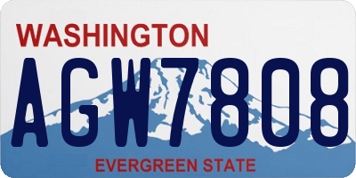 WA license plate AGW7808
