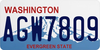 WA license plate AGW7809