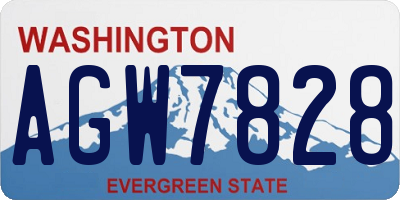 WA license plate AGW7828