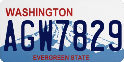 WA license plate AGW7829