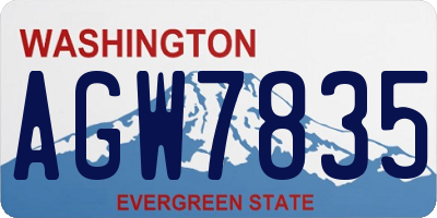 WA license plate AGW7835