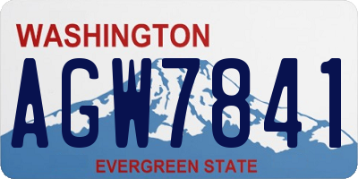 WA license plate AGW7841