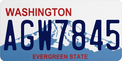 WA license plate AGW7845