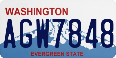 WA license plate AGW7848