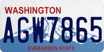 WA license plate AGW7865