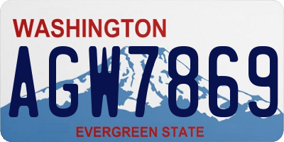 WA license plate AGW7869