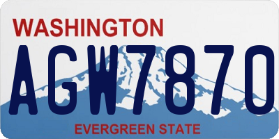 WA license plate AGW7870