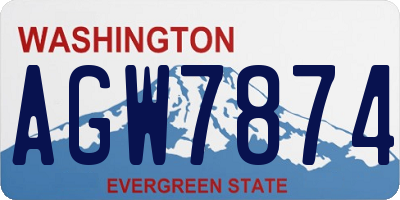 WA license plate AGW7874
