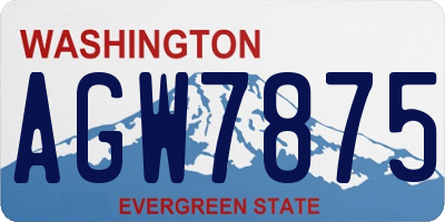 WA license plate AGW7875