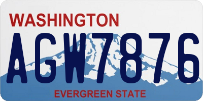 WA license plate AGW7876