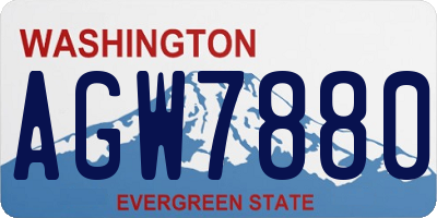 WA license plate AGW7880