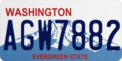 WA license plate AGW7882