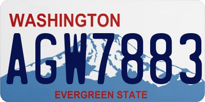 WA license plate AGW7883
