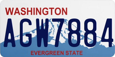 WA license plate AGW7884