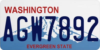 WA license plate AGW7892