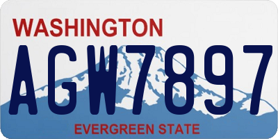 WA license plate AGW7897