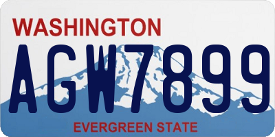 WA license plate AGW7899