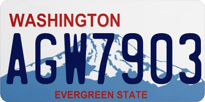 WA license plate AGW7903