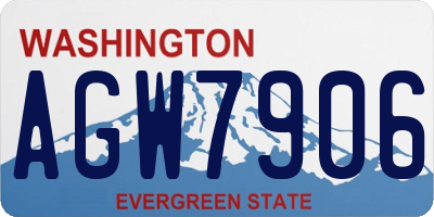 WA license plate AGW7906