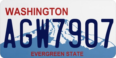 WA license plate AGW7907