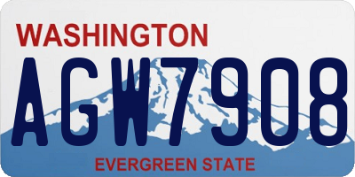 WA license plate AGW7908
