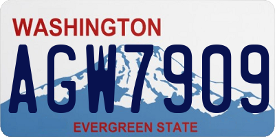 WA license plate AGW7909