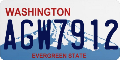 WA license plate AGW7912