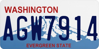 WA license plate AGW7914