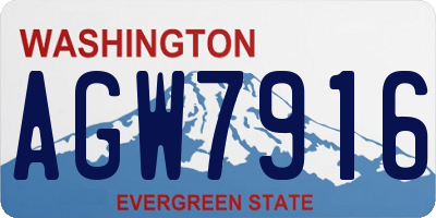 WA license plate AGW7916