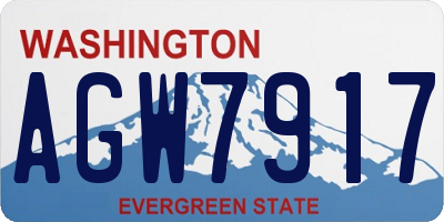 WA license plate AGW7917