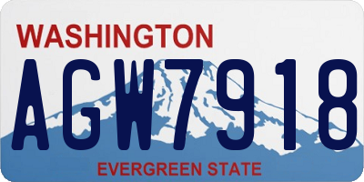 WA license plate AGW7918