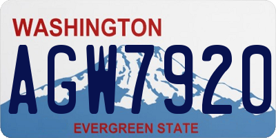WA license plate AGW7920