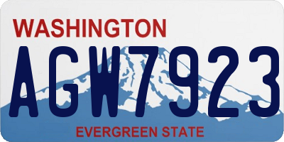 WA license plate AGW7923