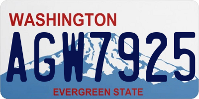 WA license plate AGW7925