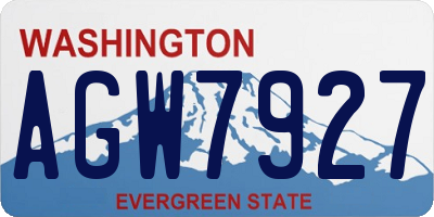 WA license plate AGW7927
