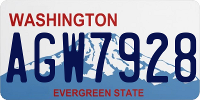WA license plate AGW7928