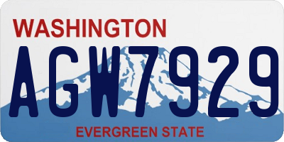 WA license plate AGW7929
