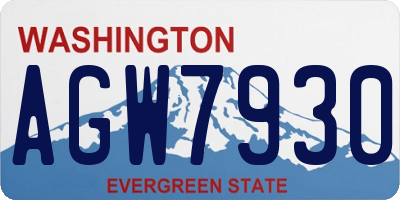 WA license plate AGW7930