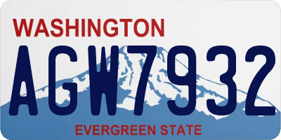 WA license plate AGW7932