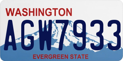 WA license plate AGW7933