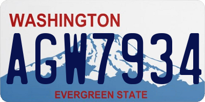 WA license plate AGW7934