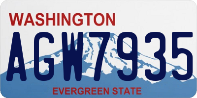 WA license plate AGW7935