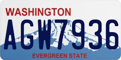 WA license plate AGW7936