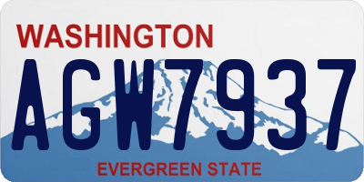 WA license plate AGW7937