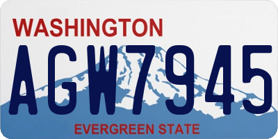 WA license plate AGW7945
